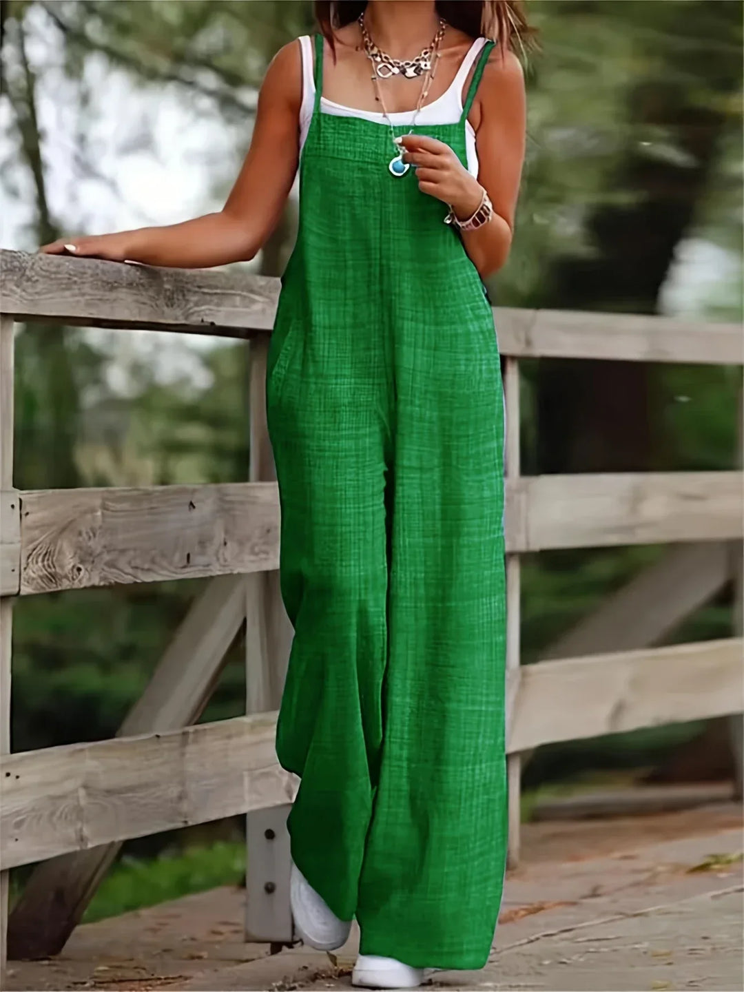 Annia | Casual Wide Leg Overalls With Pockets