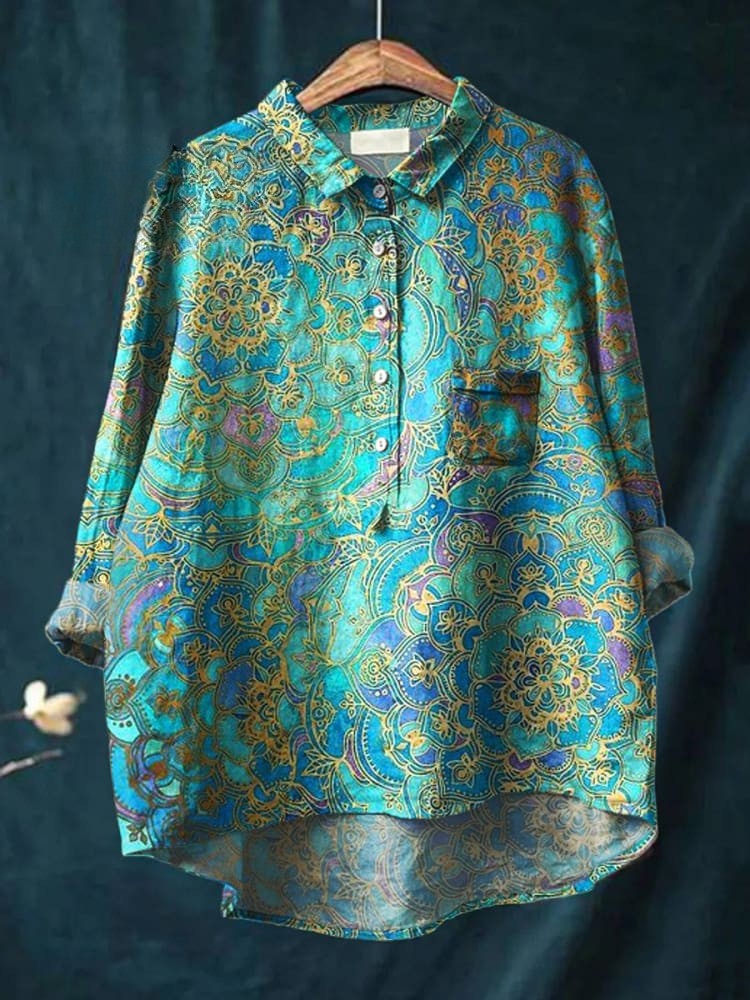 Women's Retro  Art Print Casual  Shirt
