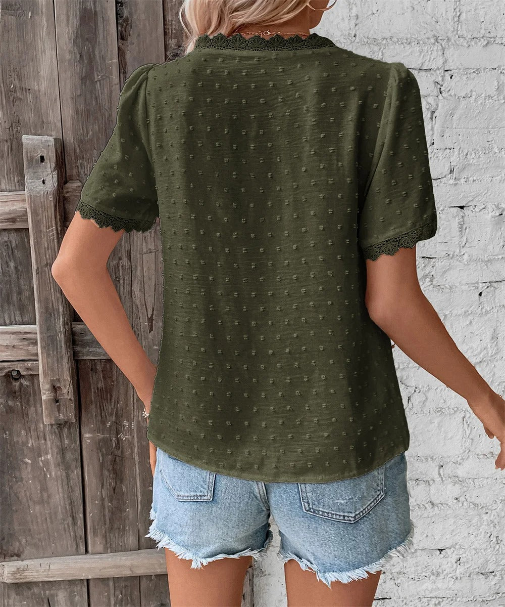 Maxine | Elegant V-Neck All Season Blouse