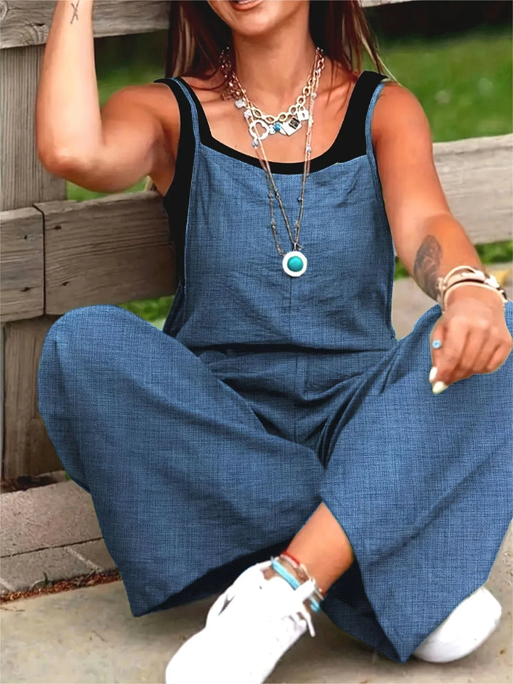 Annia | Casual Wide Leg Overalls With Pockets