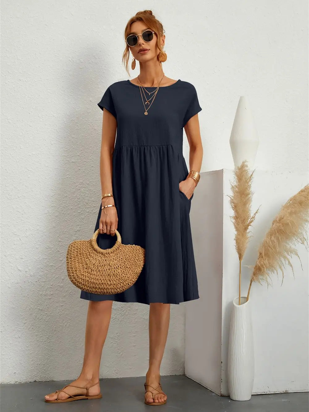 Sage | Casual Pocket Dress