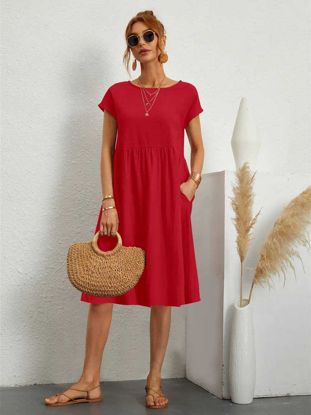 Sage | Casual Pocket Dress