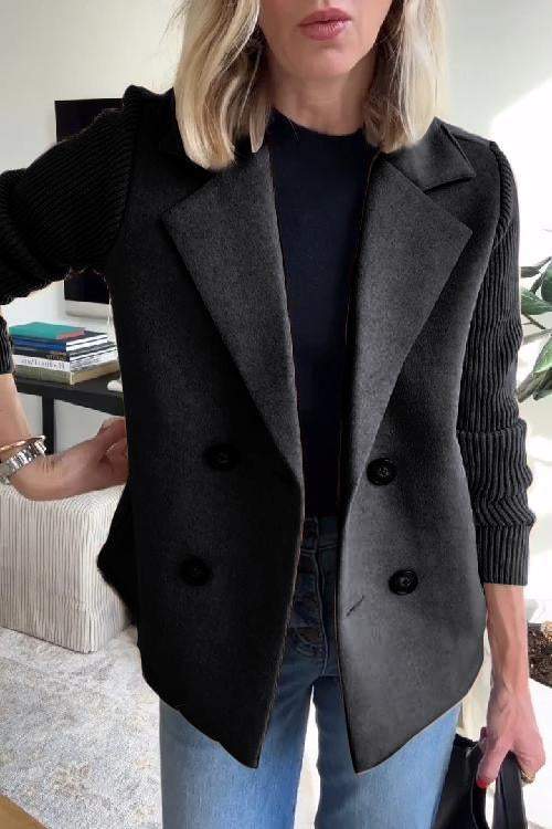 HARPER – Patchwork Sleeve Casual Coat