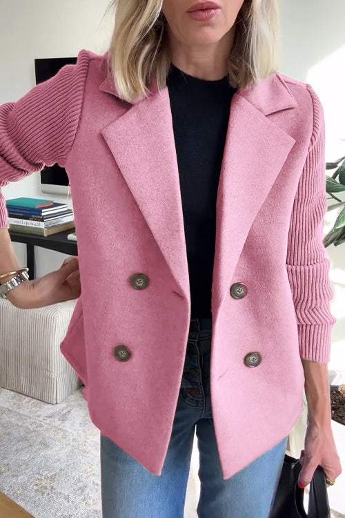 HARPER – Patchwork Sleeve Casual Coat