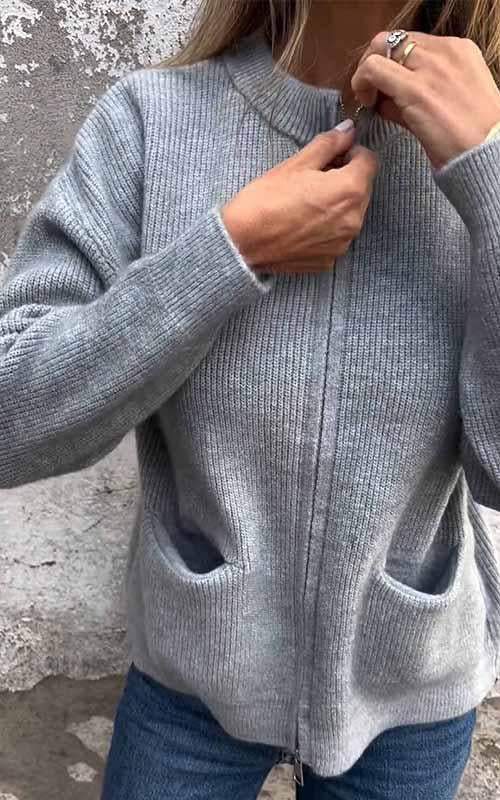 ODILE | Cotton Zip-Up Cardigan