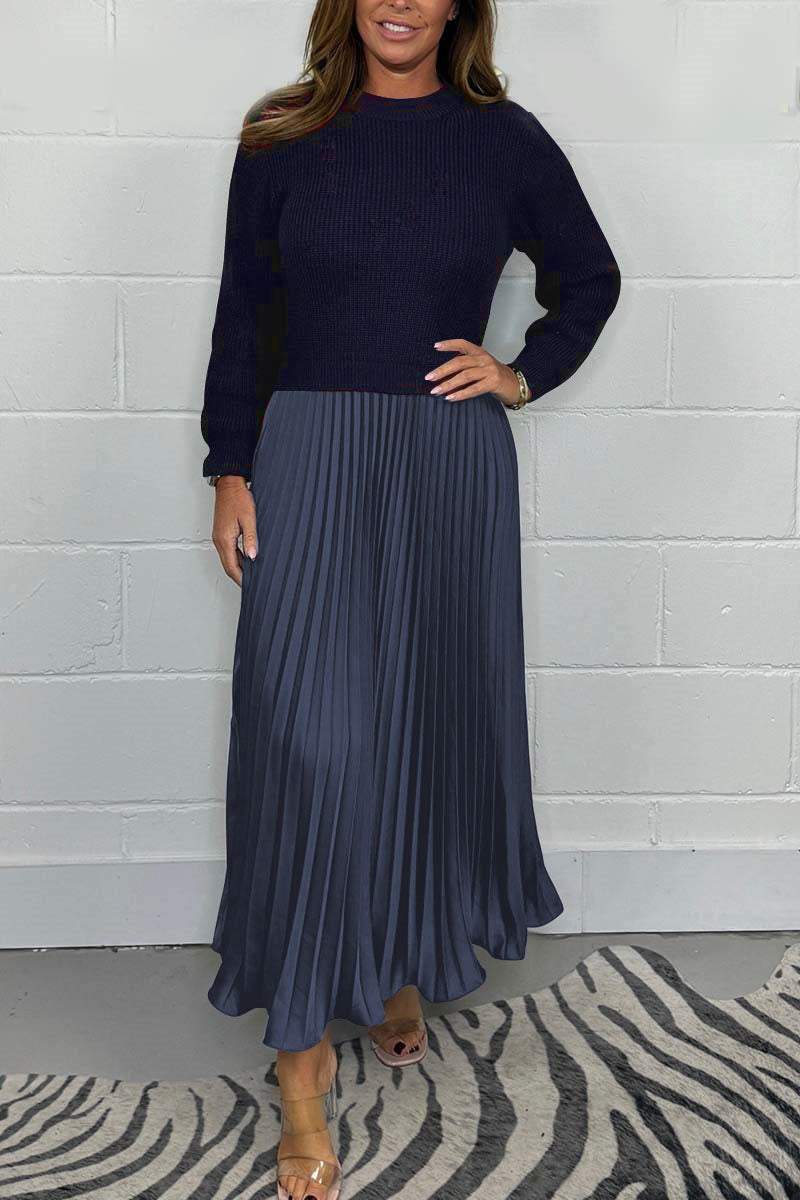 SOPHIA™ | Knit Jumper & Pleated Satin Skirt