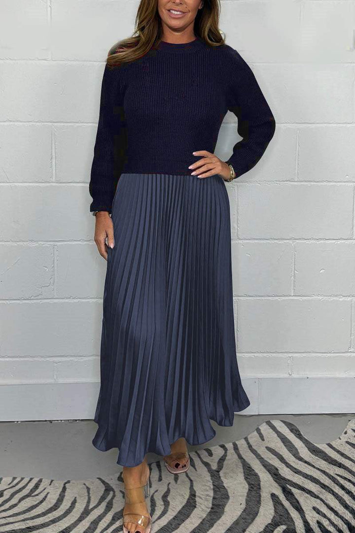 SOPHIA™ | Knit Jumper & Pleated Satin Skirt