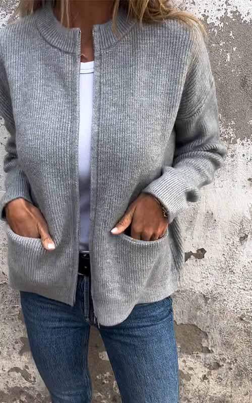 ODILE | Cotton Zip-Up Cardigan