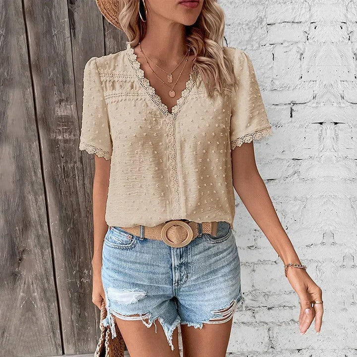 Maxine | Elegant V-Neck All Season Blouse