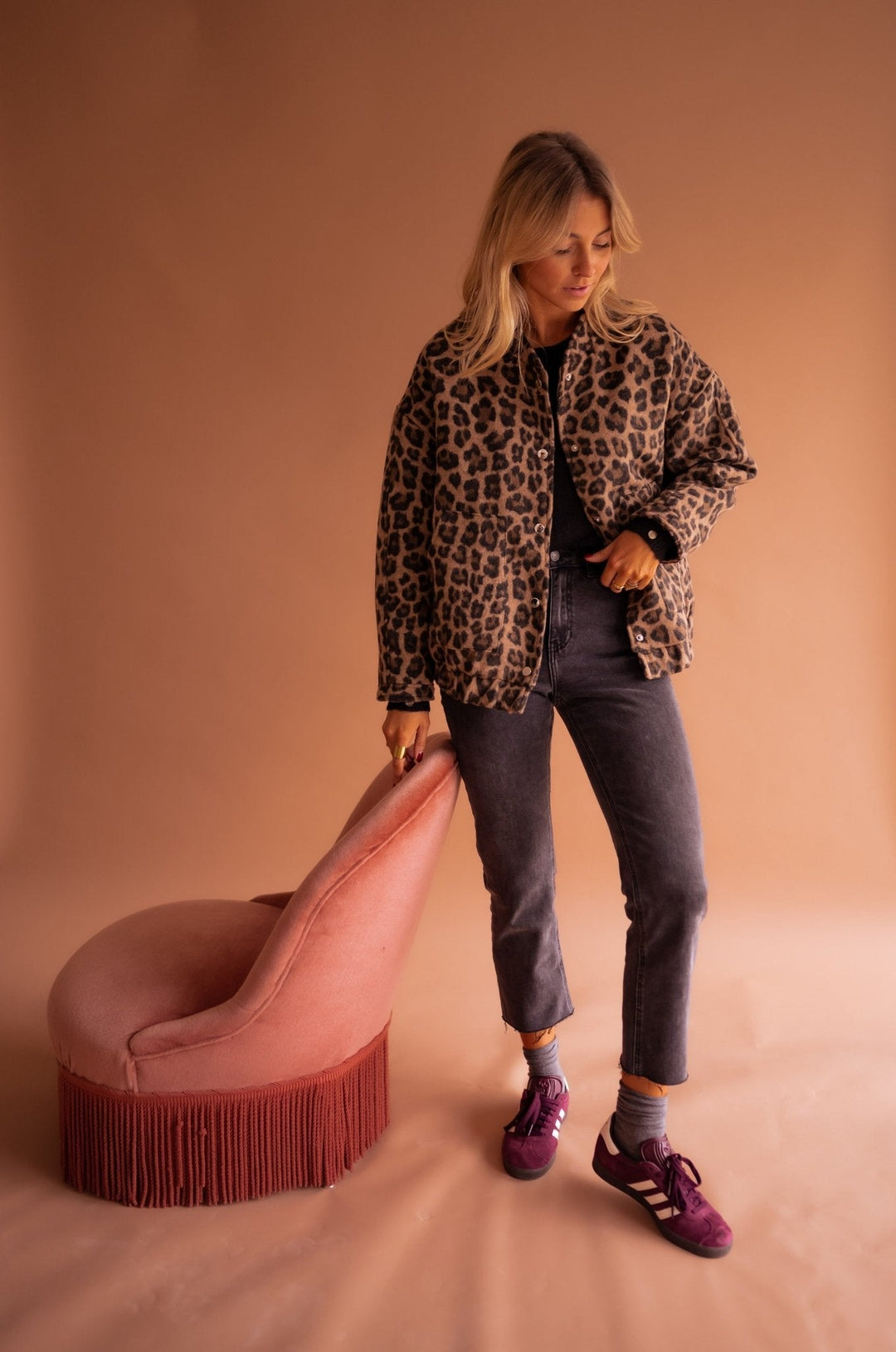 Luisa | Trendy Jacket with Leopard Print