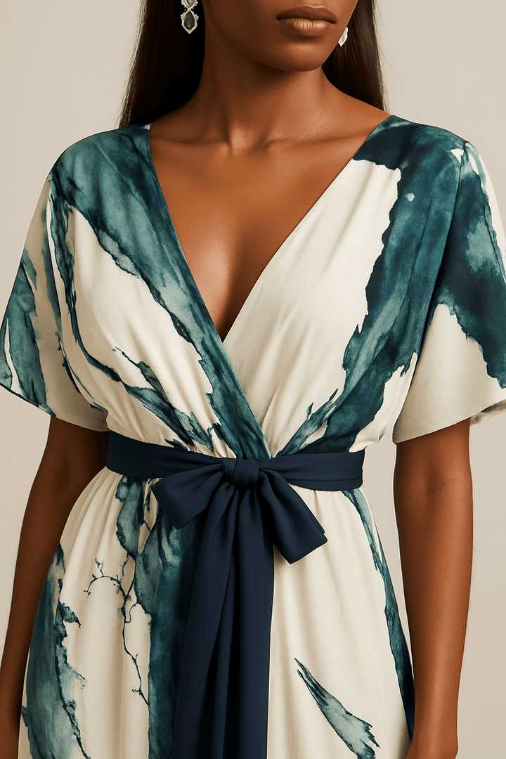 Abito™ | Watercolor Effect Long Dress