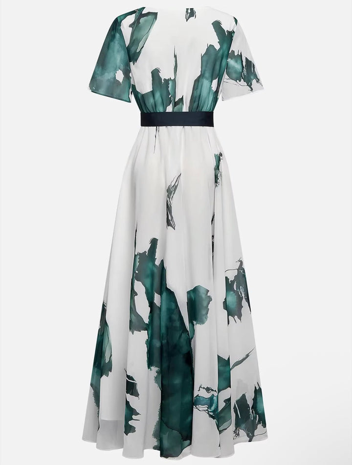 Abito™ | Watercolor Effect Long Dress