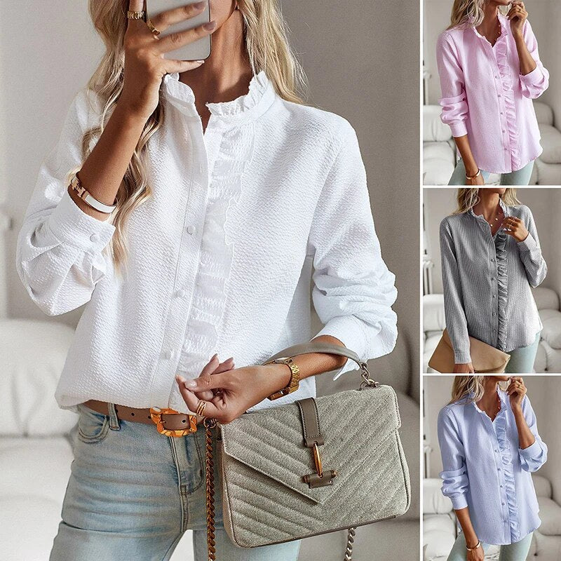 LAILA | Long Sleeve Blouse with Ruffles