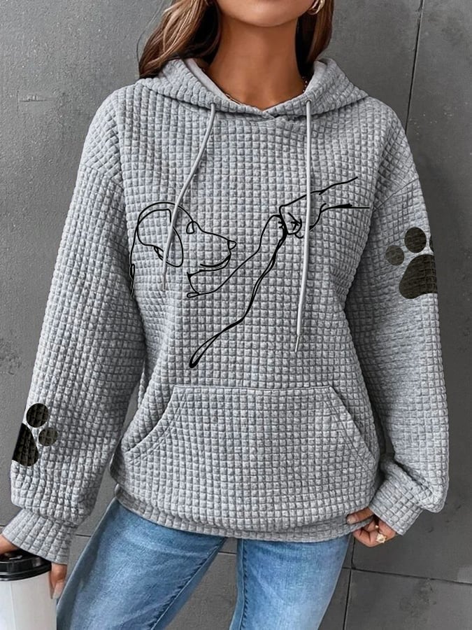 Betsy | Paw Print Waffle Hoodie