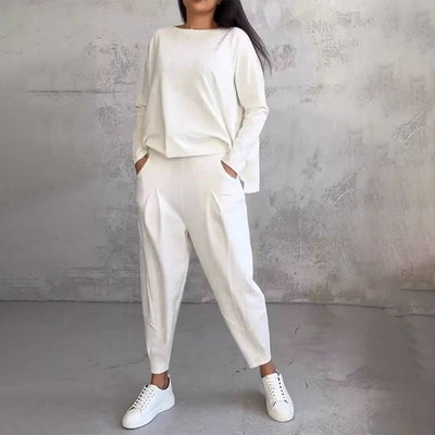 Lea | Two-piece set with long-sleeve top and wide-leg pants