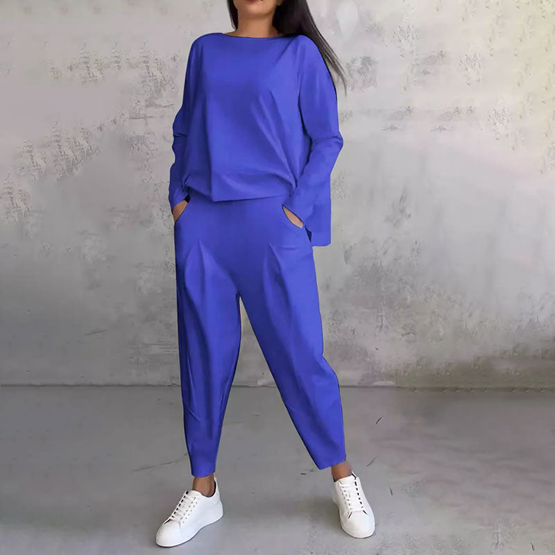Lea | Two-piece set with long-sleeve top and wide-leg pants