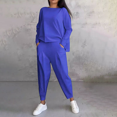 Lea | Two-piece set with long-sleeve top and wide-leg pants